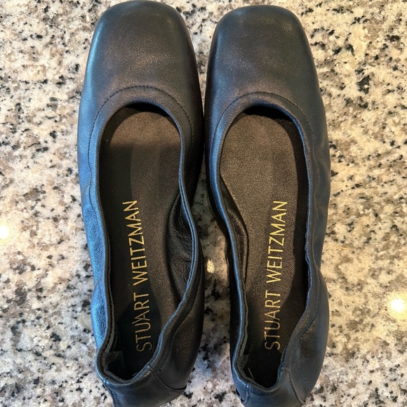 Stuart Weitzman Leather Ballet Flat (Women) Black - 6B - Picture 3 of 7